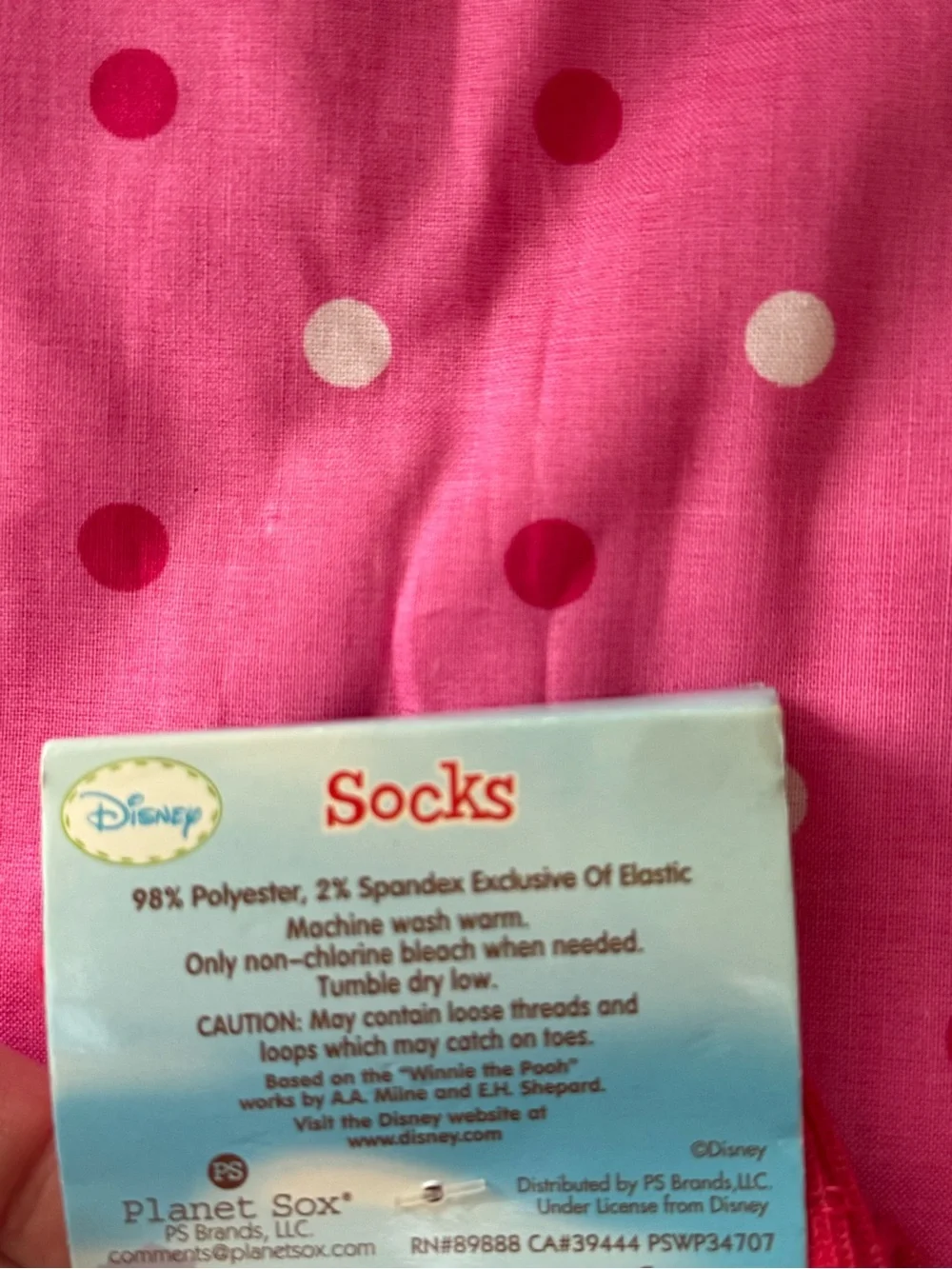 Winnie The Pooh Pink Kids Socks Size 2-4 Shoe Size 4-7 New